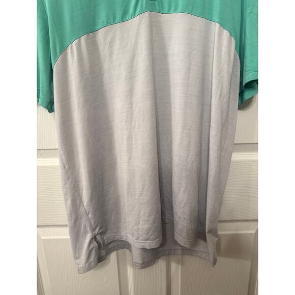 Adidas Men's Pistachio Green & Ash Gray Colorblock Ultimate365 Golf Polo, XL - Picture 5 of 7